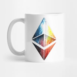 Ethereum Crystal Watercolor Galaxy Mug